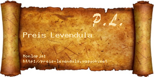 Preis Levendula névjegykártya